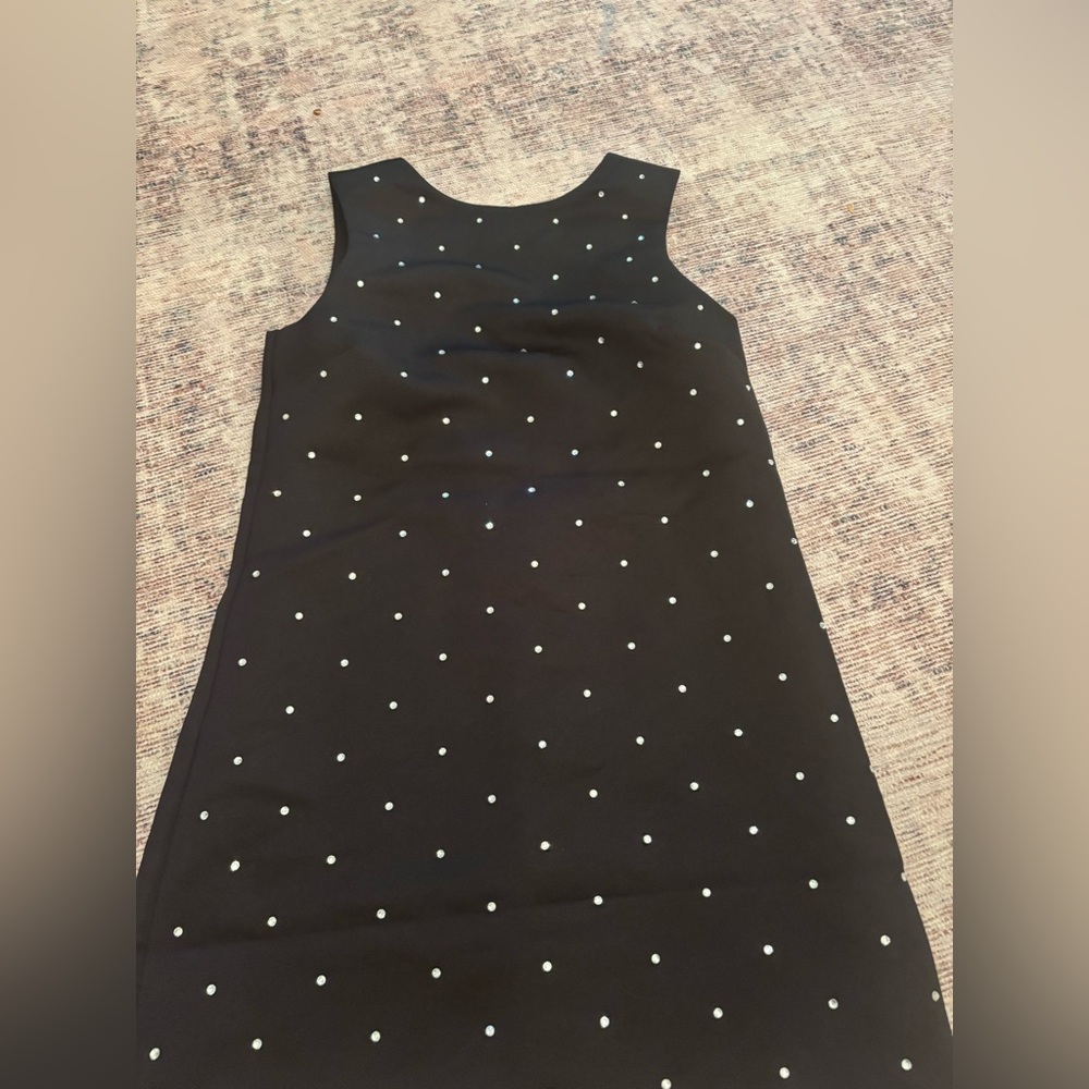 H&M Black Sleeveless Dress with White Polka gems mini